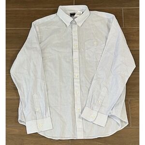 Todd Snyder Men's Pinstripe Button Up Long Sleeve XXL Light Blue Summerweight